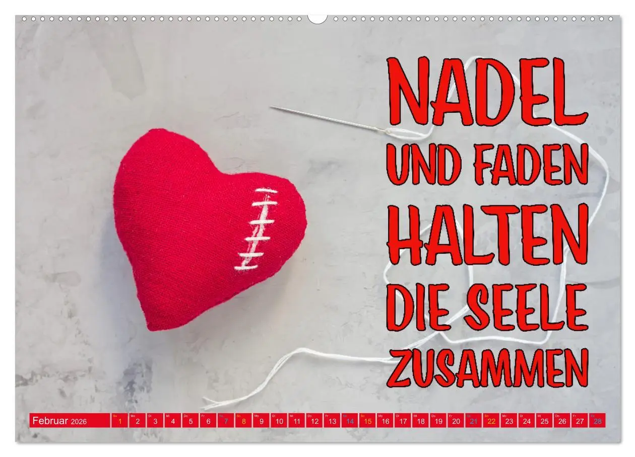 Bild: 9783457393192 | Nadel und Faden - Nähen mit coolen Sprüchen (Wandkalender 2026 DIN...