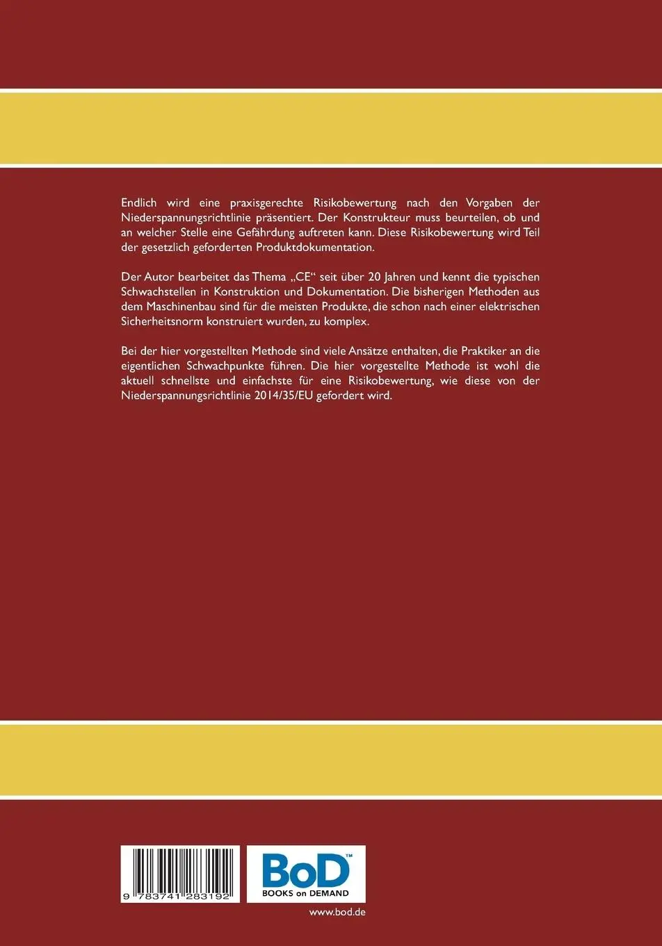 Rückseite: 9783741283192 | Risikobewertung für elektrische Geräte | Jo Horstkotte | Taschenbuch