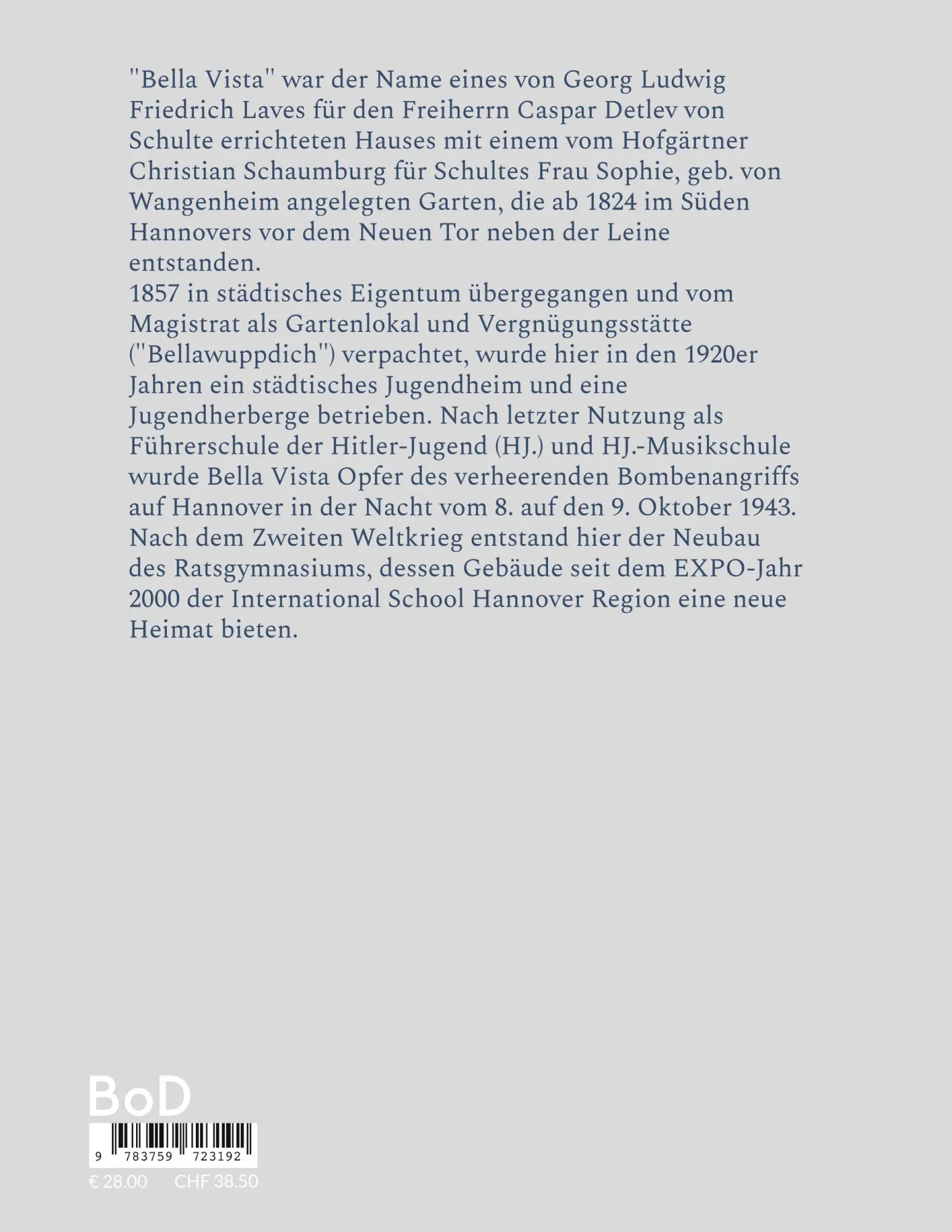 Rückseite: 9783759723192 | "Bella Vista" | Haus und Garten im Wandel der Zeiten | Rainer Ertel