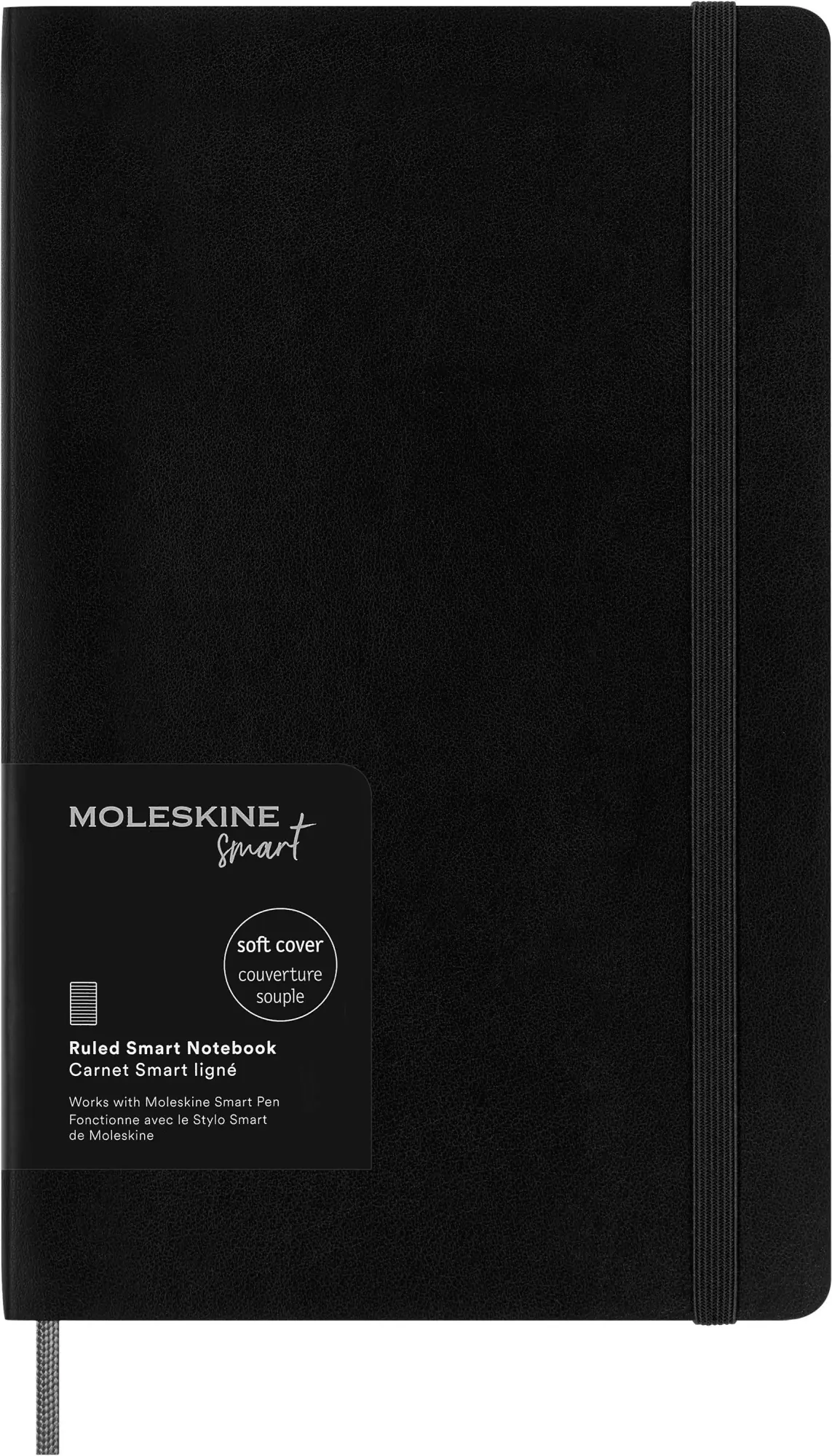 Cover: 8056598853292 | Moleskine Smart Notebook, Large, Ruled, Black, Soft Cover (5 x 8.25)