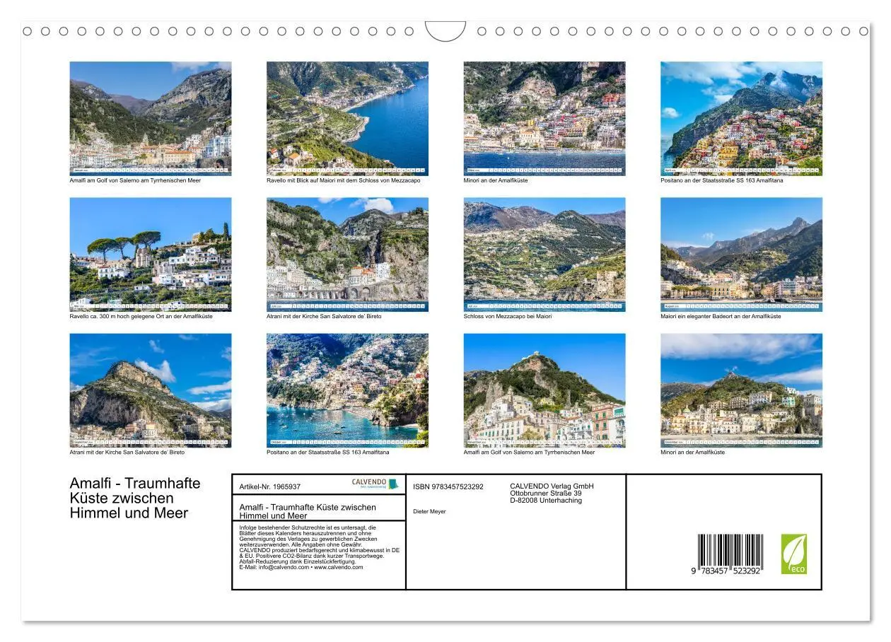 Bild: 9783457523292 | Amalfi - Traumhafte Küste zwischen Himmel und Meer (Wandkalender...