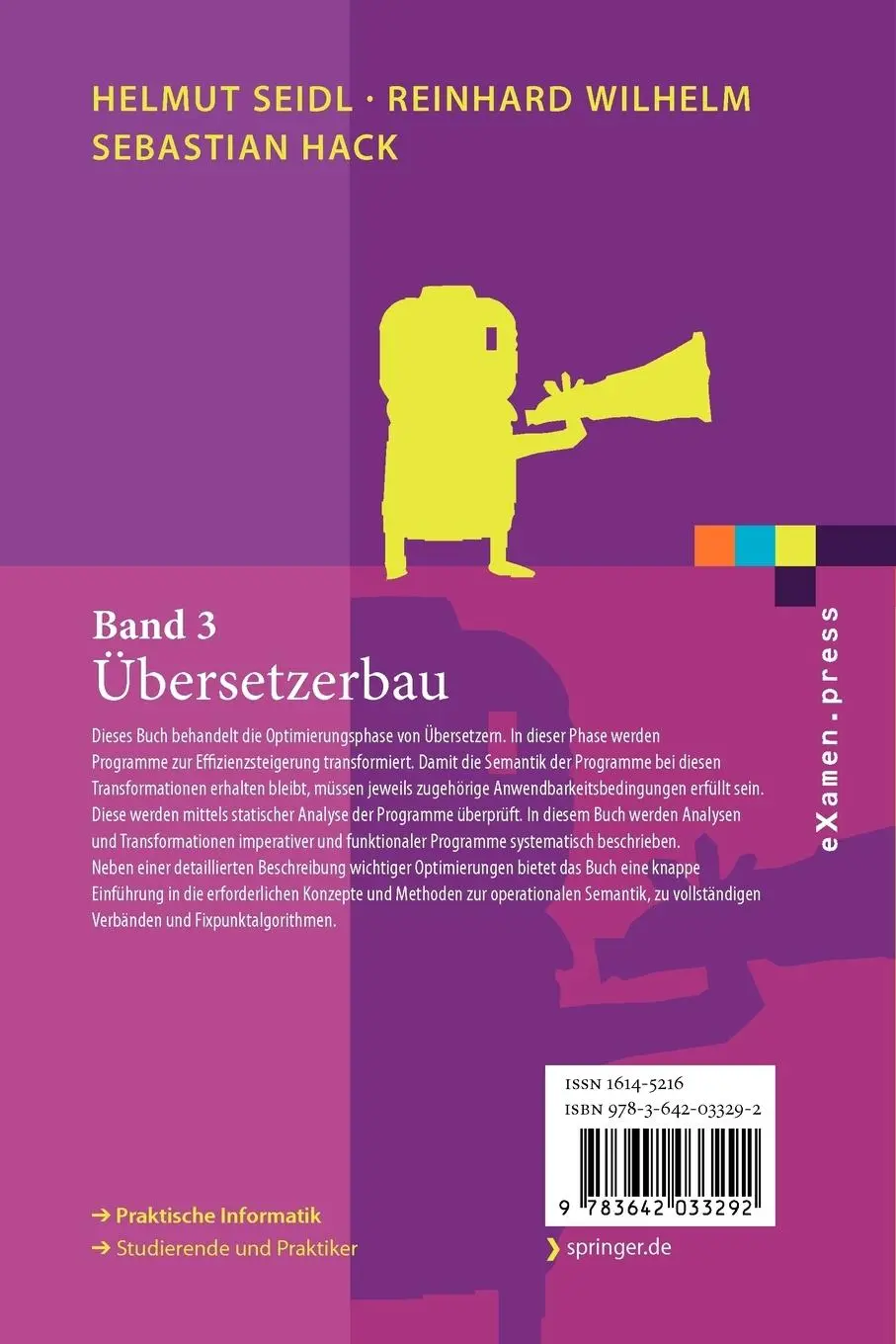 Rückseite: 9783642033292 | Übersetzerbau | Band 3: Analyse und Transformation | Seidl (u. a.) | x