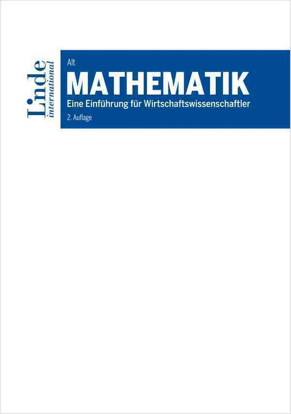 Cover: 9783714303292 | Mathematik | Eine Einführung für Wirtschaftswissenschaftler | Alt | XV