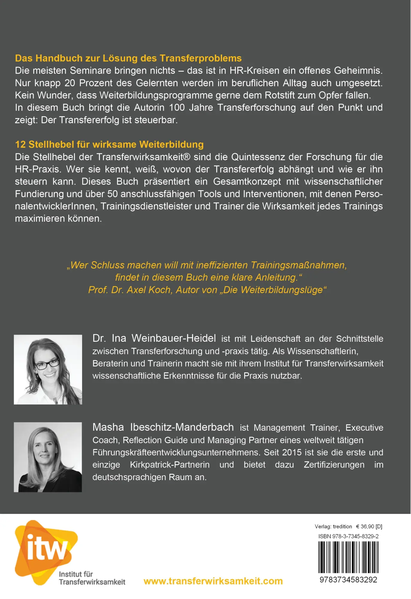 Rückseite: 9783734583292 | Was Trainings wirklich wirksam macht | Ina Weinbauer-Heidel (u. a.)