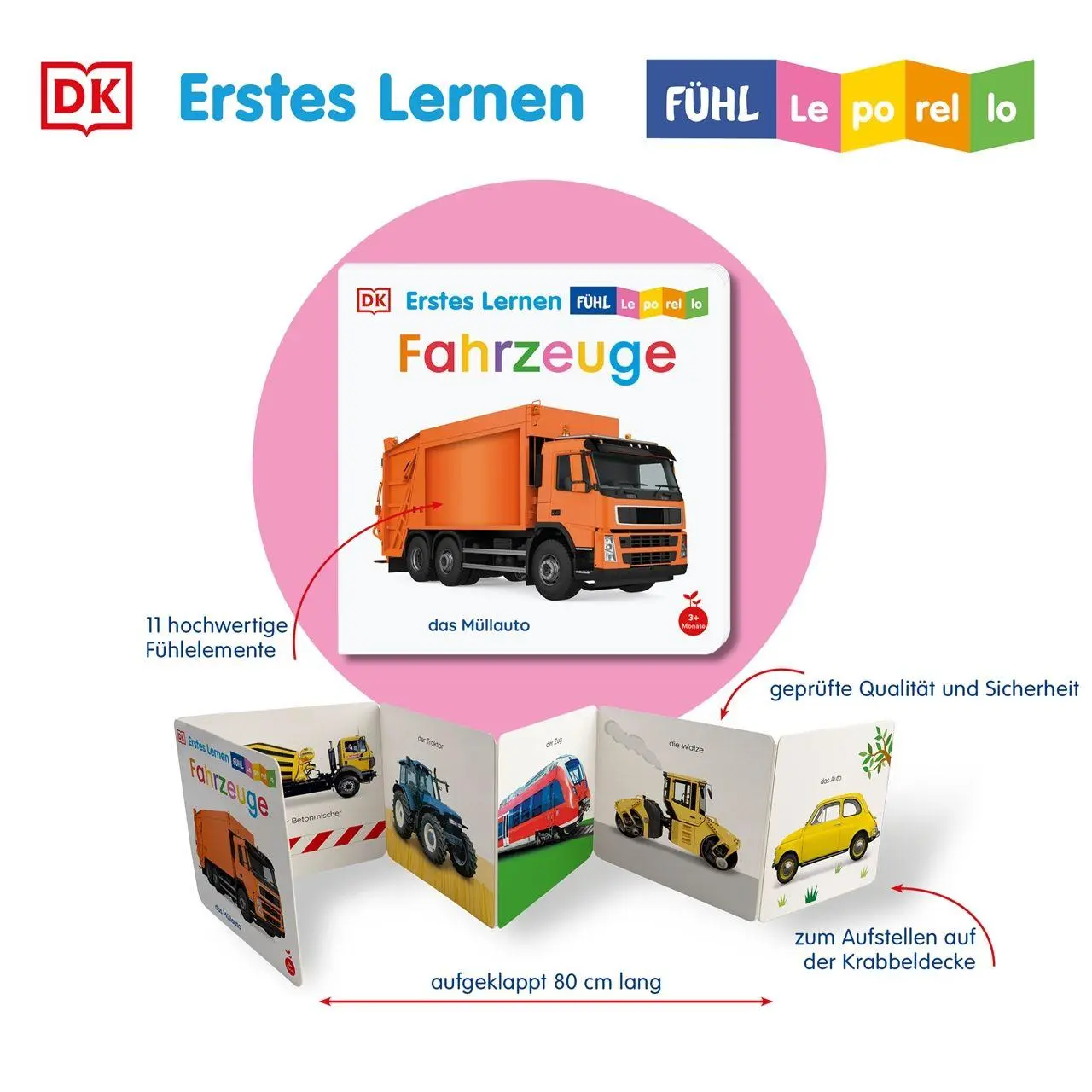 Bild: 9783831053292 | Erstes Lernen Fühl-Leporello. Fahrzeuge | DK Erstes Lernen | Buch