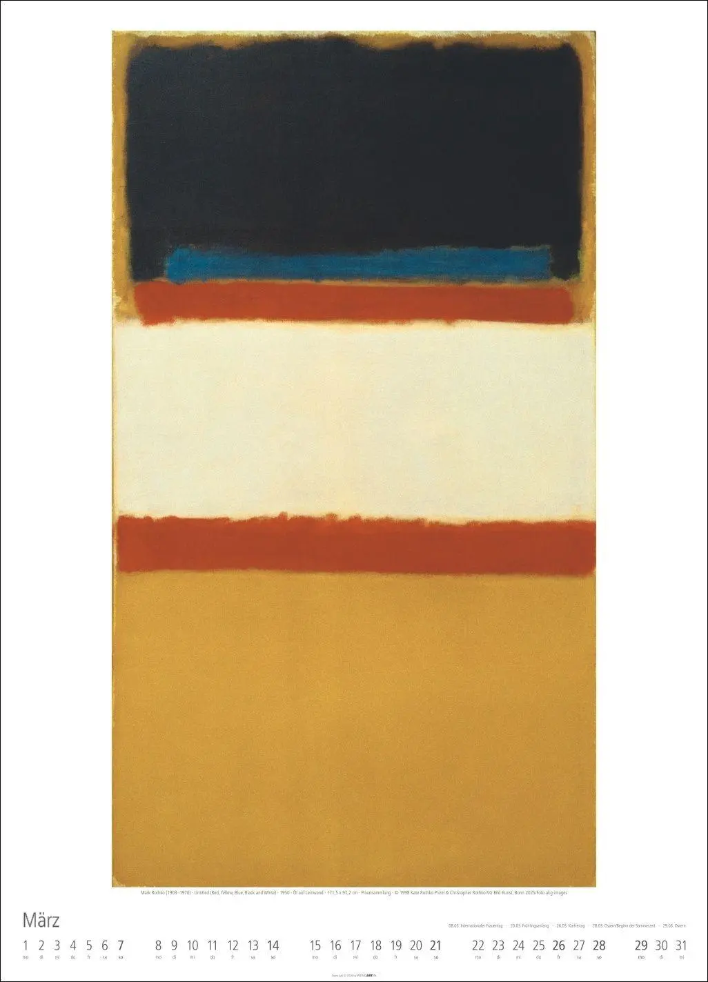 Bild: 9783839903292 | Mark Rothko Kalender 2027 | Mark Rothko | Kalender | Spiralbindung