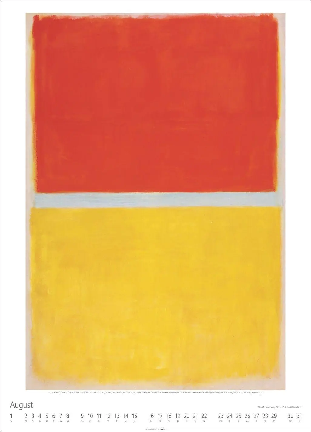 Bild: 9783839903292 | Mark Rothko Kalender 2027 | Mark Rothko | Kalender | Spiralbindung