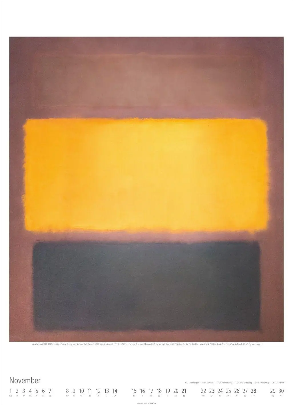 Bild: 9783839903292 | Mark Rothko Kalender 2027 | Mark Rothko | Kalender | Spiralbindung