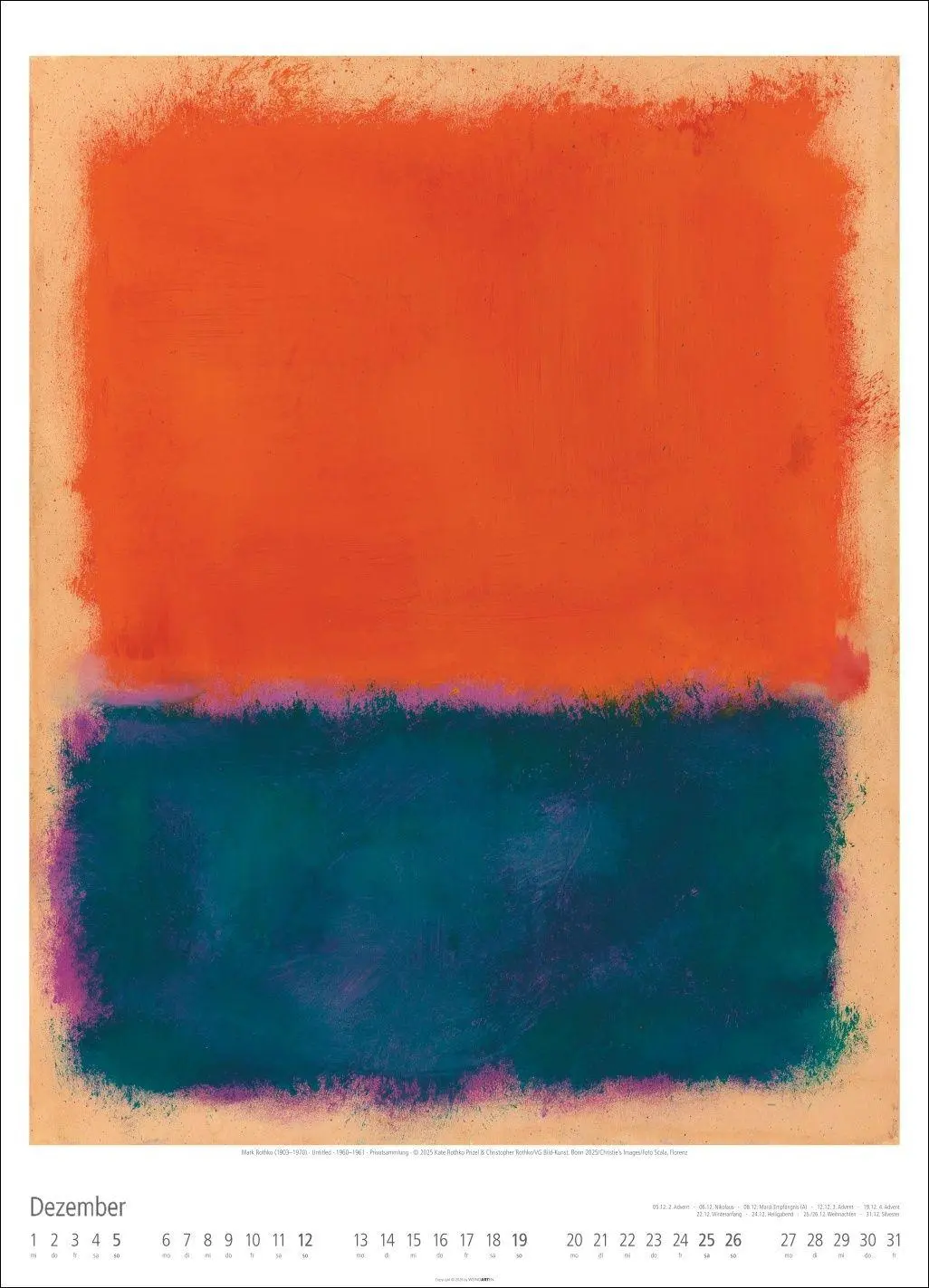 Bild: 9783839903292 | Mark Rothko Kalender 2027 | Mark Rothko | Kalender | Spiralbindung