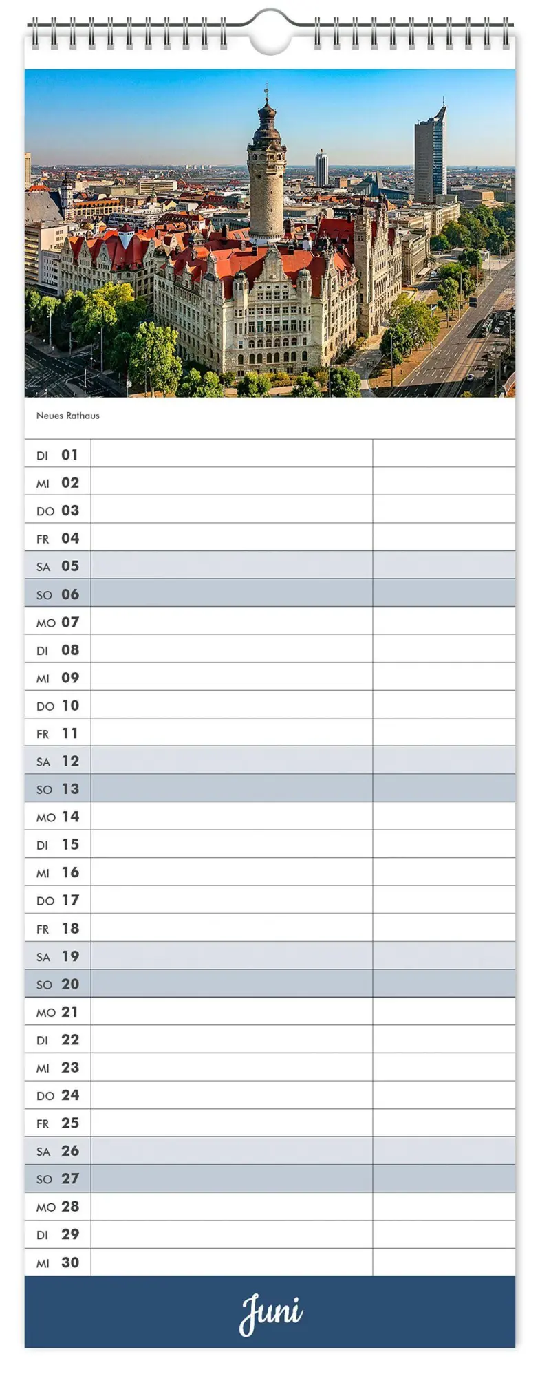 Bild: 9783912303292 | Küchenkalender Leipzig 2027 | 15 x 40cm weißes Kalendarium | Kalender
