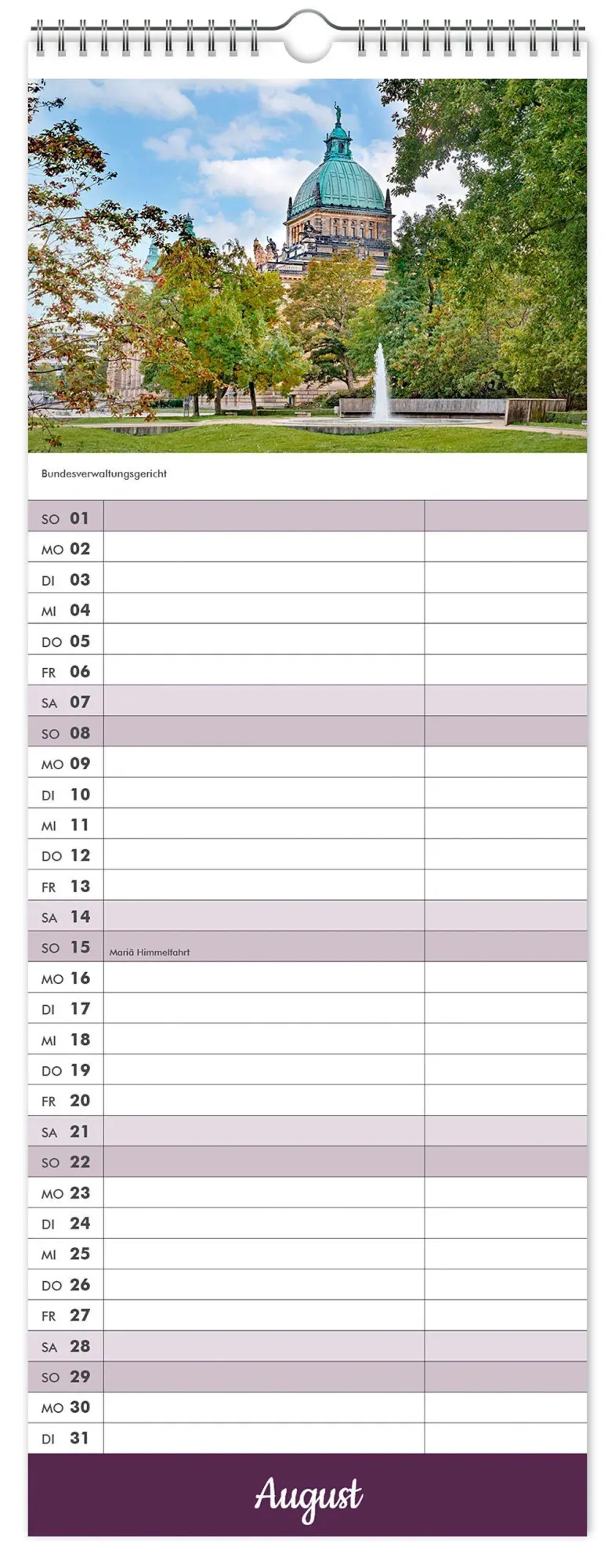 Bild: 9783912303292 | Küchenkalender Leipzig 2027 | 15 x 40cm weißes Kalendarium | Kalender