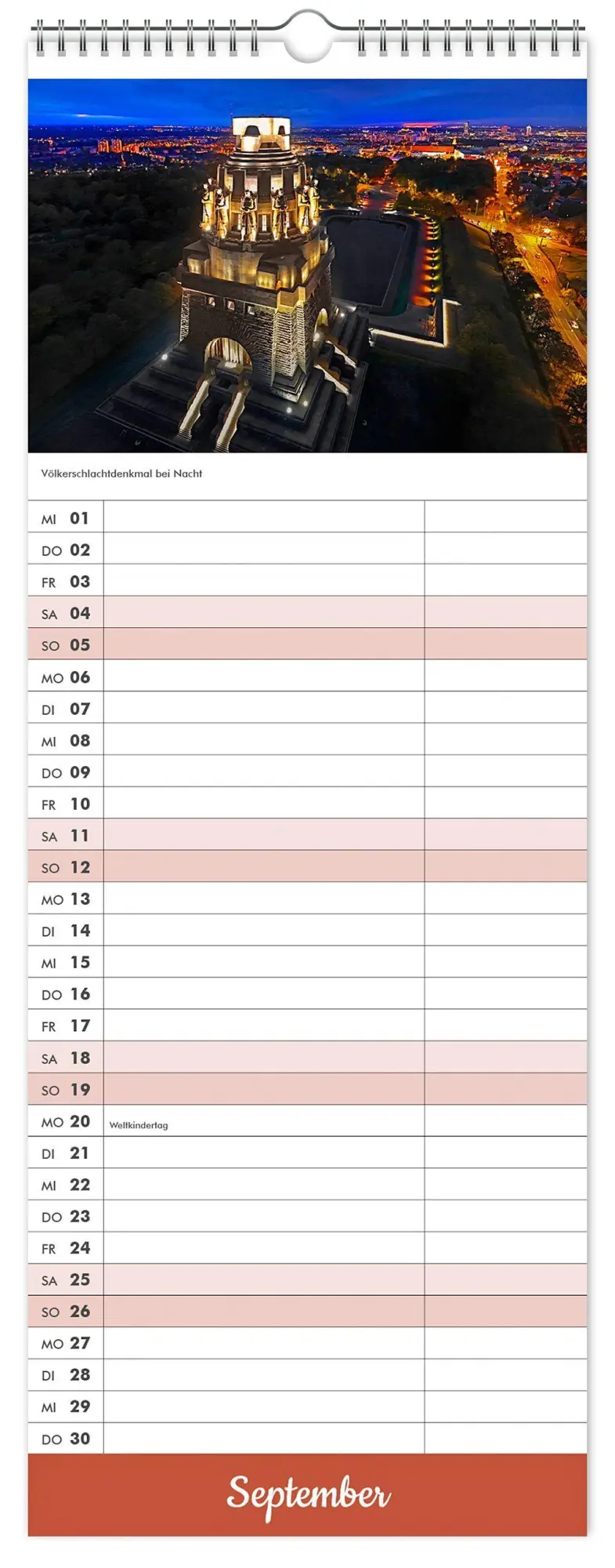 Bild: 9783912303292 | Küchenkalender Leipzig 2027 | 15 x 40cm weißes Kalendarium | Kalender