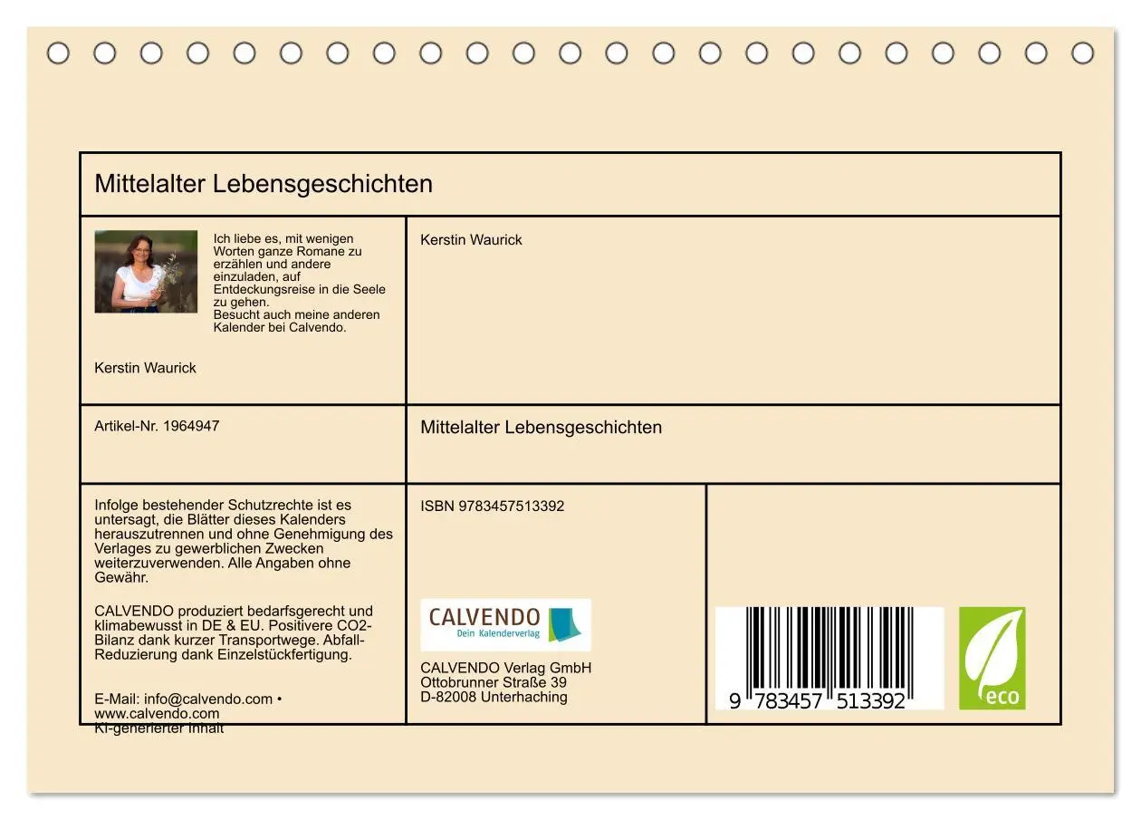 Bild: 9783457513392 | Mittelalter Lebensgeschichten (Tischkalender 2026 DIN A5 quer),...