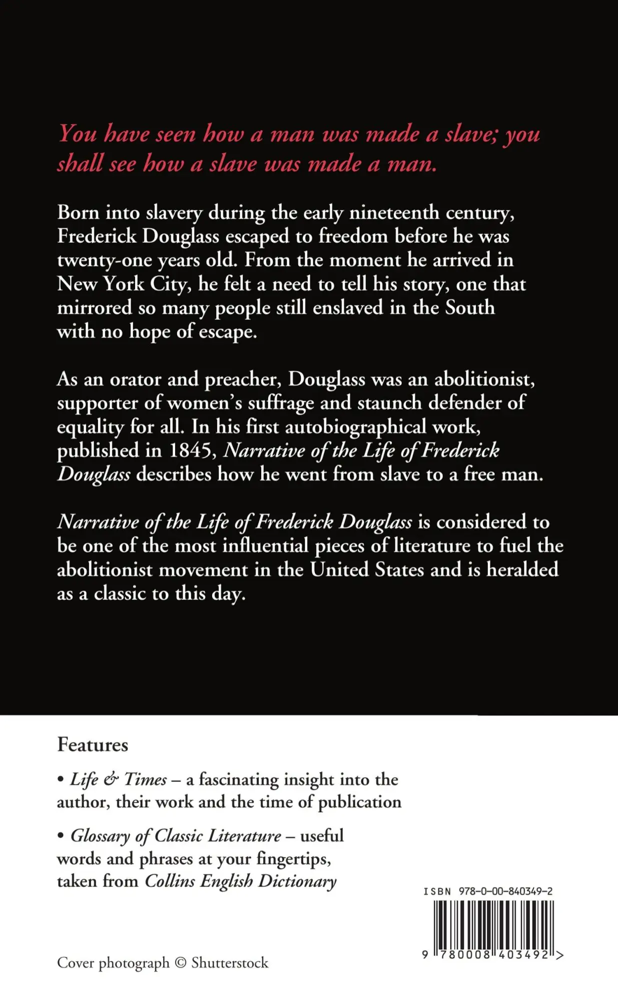 Rückseite: 9780008403492 | Narrative of the Life of Frederick Douglass | Frederick Douglass