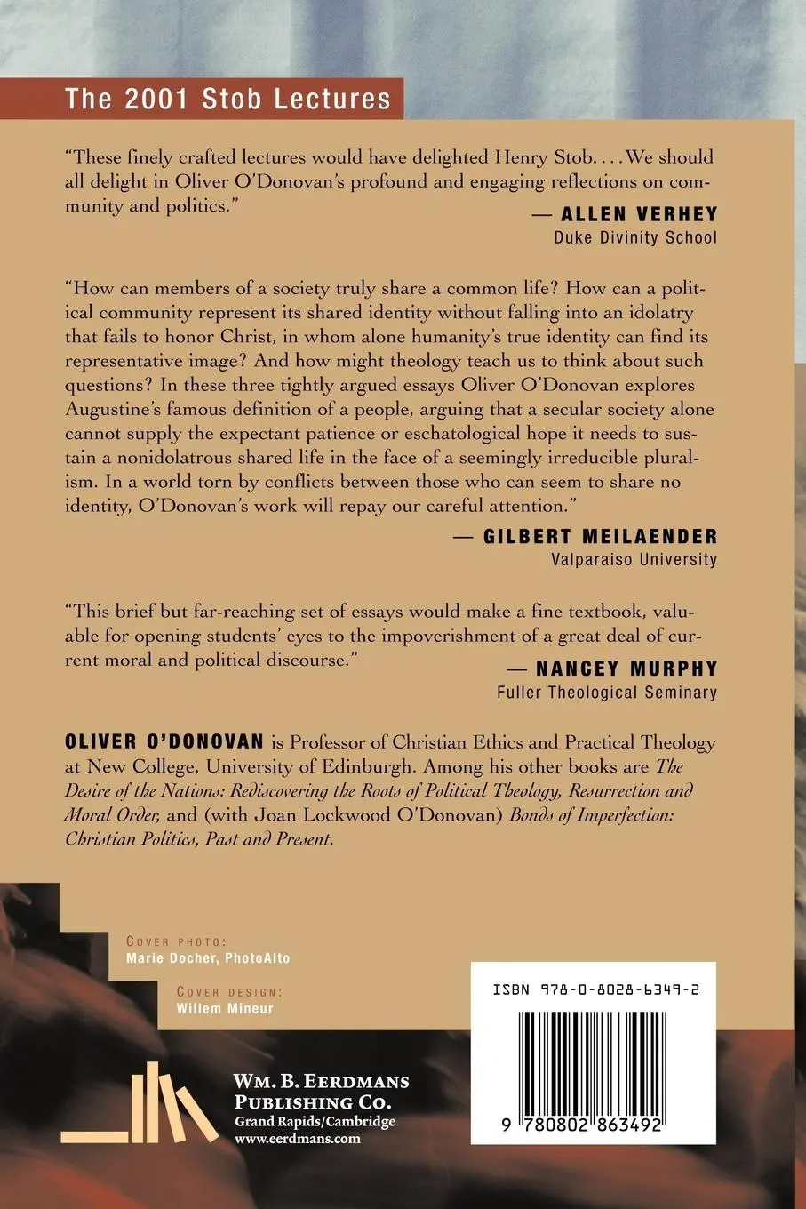 Rückseite: 9780802863492 | Common Objects of Love | Oliver O'Donovan | Taschenbuch | Englisch