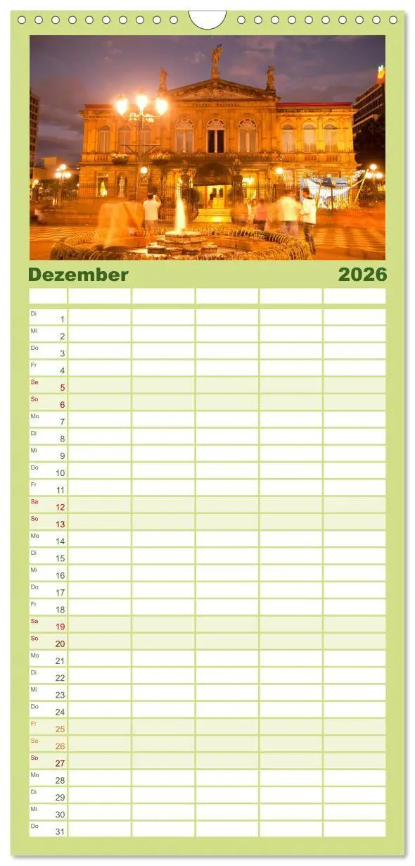 Bild: 9783516523492 | Familienplaner 2026 - Costa Rica mit 5 Spalten (Wandkalender, 21 x...