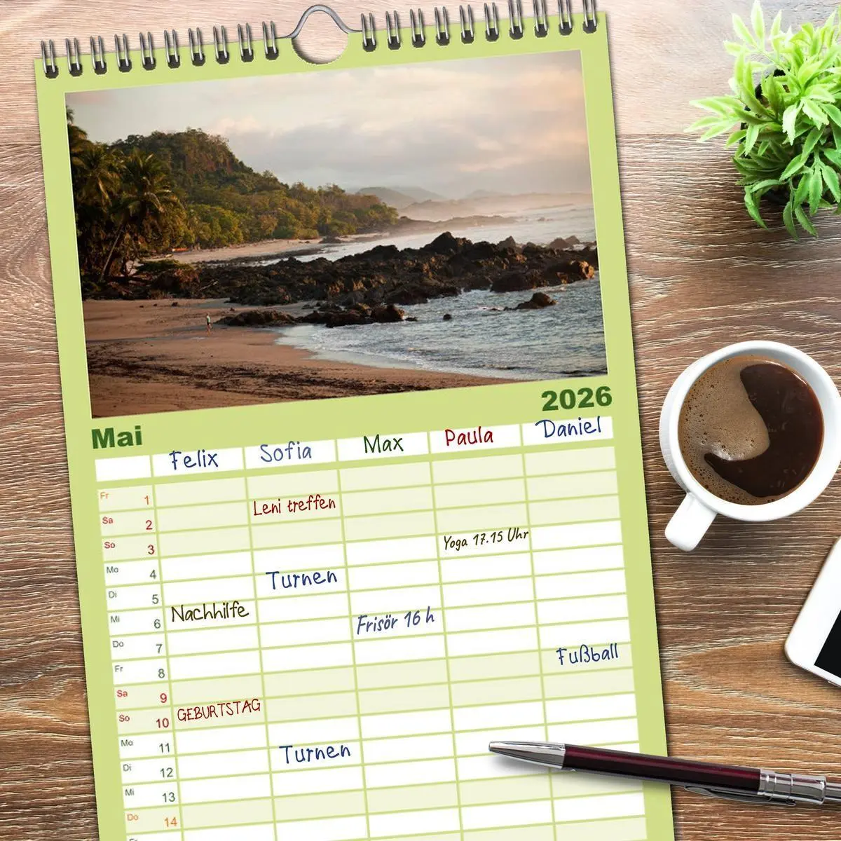 Bild: 9783516523492 | Familienplaner 2026 - Costa Rica mit 5 Spalten (Wandkalender, 21 x...