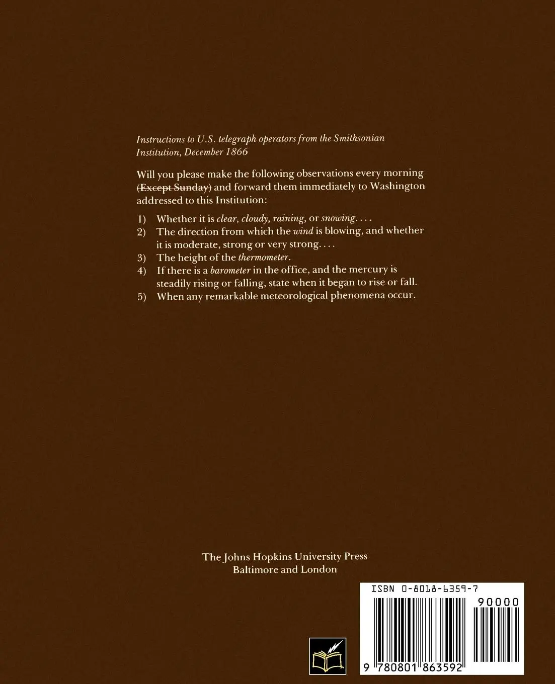 Rückseite: 9780801863592 | Meteorology in America, 1800-1870 | James R. Fleming | Taschenbuch