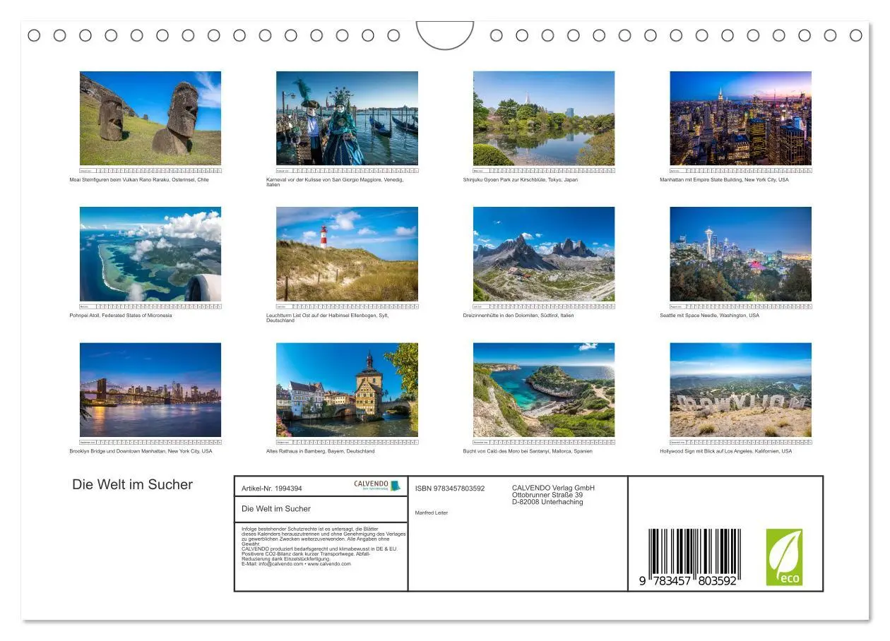 Bild: 9783457803592 | Die Welt im Sucher (Wandkalender 2026 DIN A4 quer), CALVENDO...