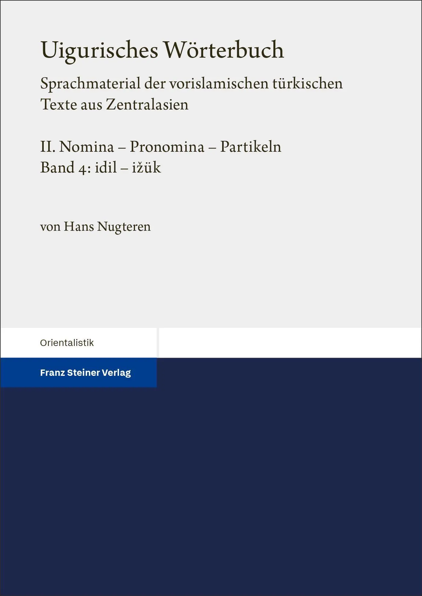 Cover: 9783515143592 | Uigurisches Wörterbuch. Sprachmaterial der vorislamischen...