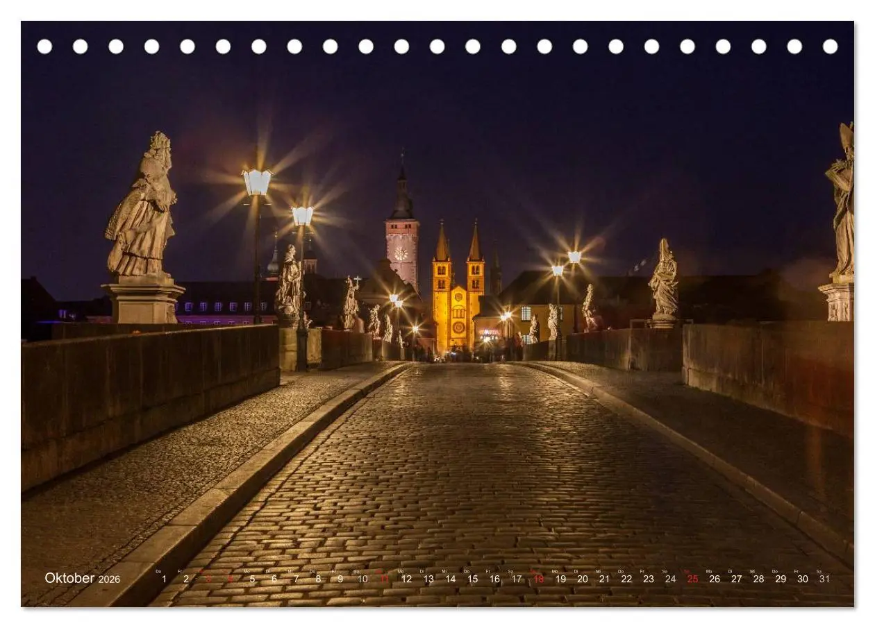 Bild: 9783516063592 | Unterfranken bei Nacht (Tischkalender 2026 DIN A5 quer), CALVENDO...