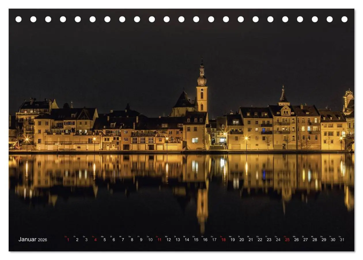 Bild: 9783516063592 | Unterfranken bei Nacht (Tischkalender 2026 DIN A5 quer), CALVENDO...