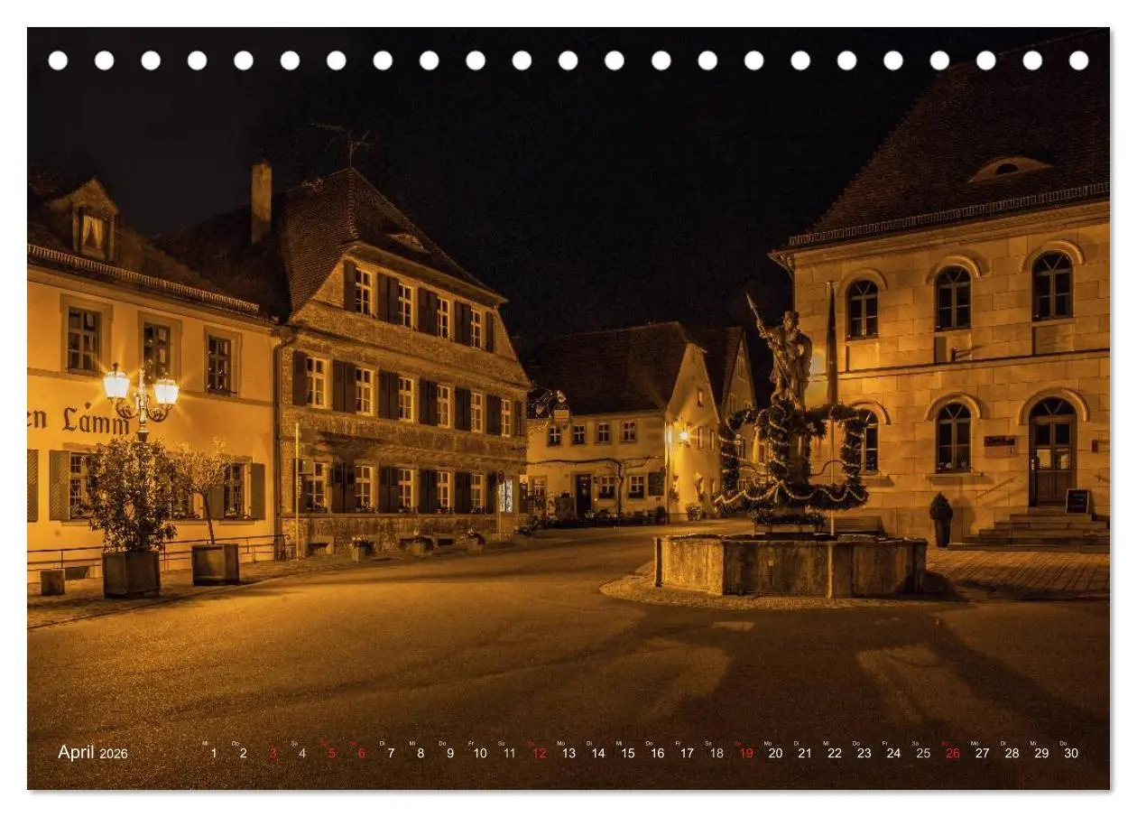 Bild: 9783516063592 | Unterfranken bei Nacht (Tischkalender 2026 DIN A5 quer), CALVENDO...