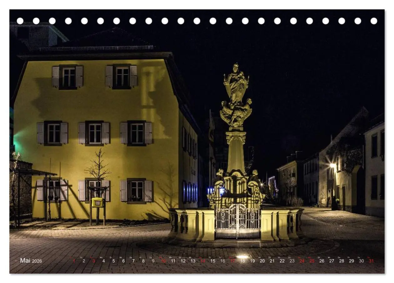 Bild: 9783516063592 | Unterfranken bei Nacht (Tischkalender 2026 DIN A5 quer), CALVENDO...