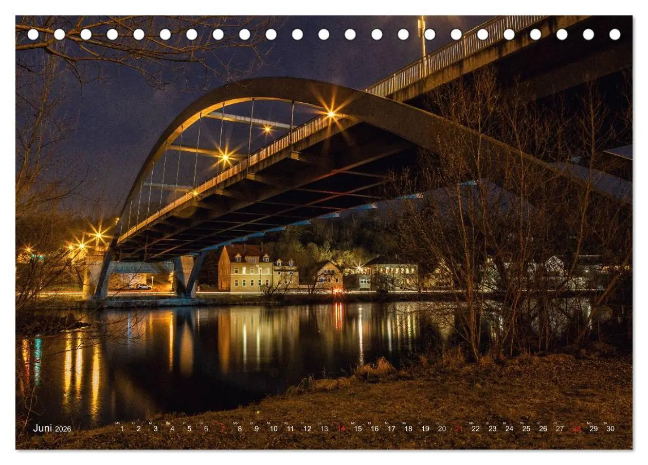 Bild: 9783516063592 | Unterfranken bei Nacht (Tischkalender 2026 DIN A5 quer), CALVENDO...