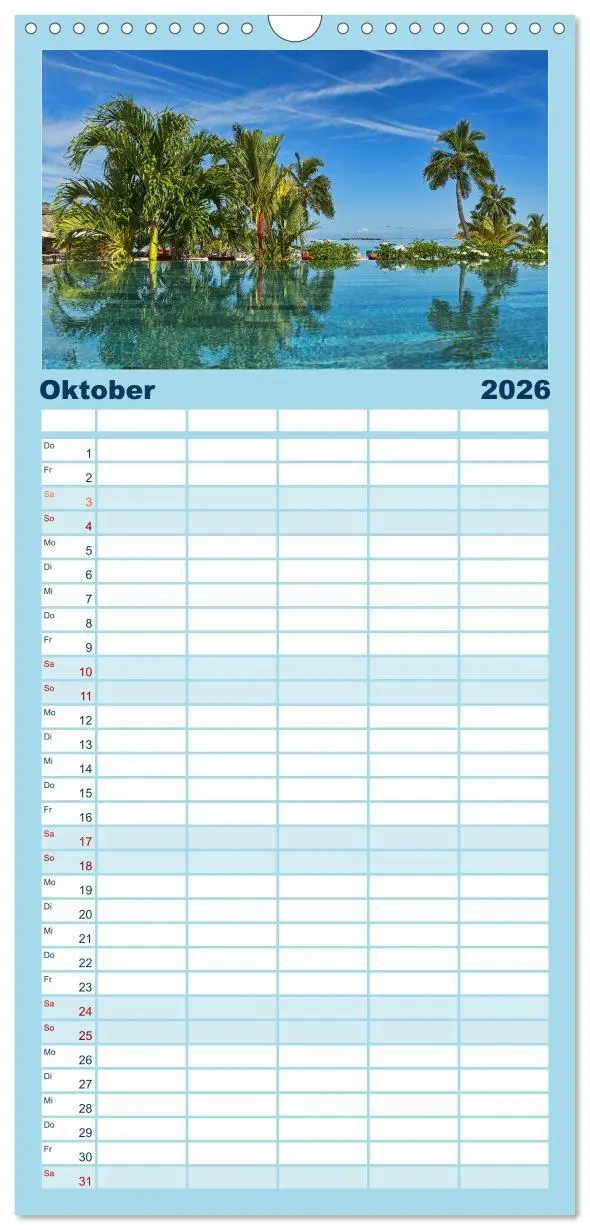 Bild: 9783516513592 | Familienplaner 2026 - Südsee-Inseln. Von Fidschi bis Bora Bora mit...