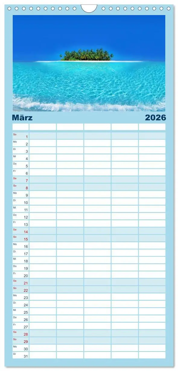 Bild: 9783516513592 | Familienplaner 2026 - Südsee-Inseln. Von Fidschi bis Bora Bora mit...