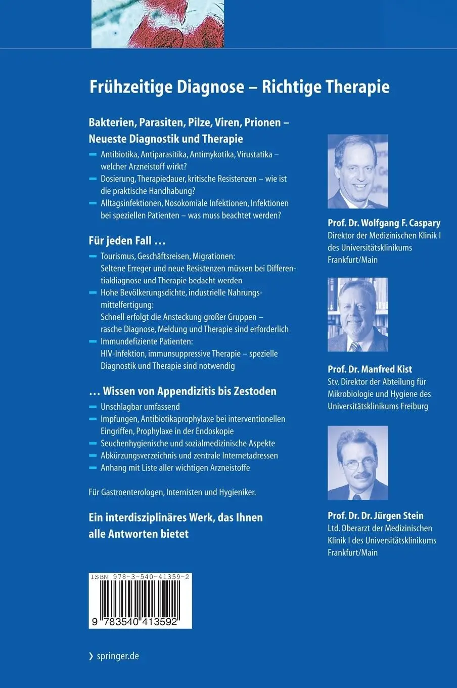 Rückseite: 9783540413592 | Infektiologie des Gastrointestinaltraktes | Caspary (u. a.) | Buch