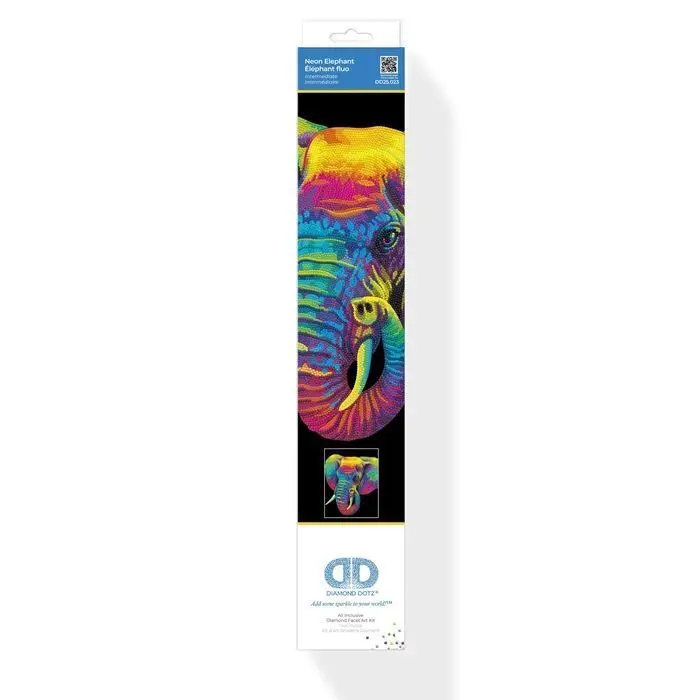 Bild: 4895225943692 | DIAMOND DOTZ - Diamond Painting Neon Elefant | Kit (Bastelset) | 2025