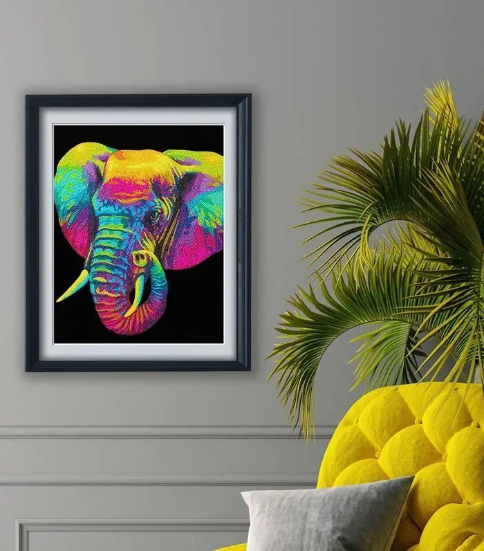 Bild: 4895225943692 | DIAMOND DOTZ - Diamond Painting Neon Elefant | Kit (Bastelset) | 2025