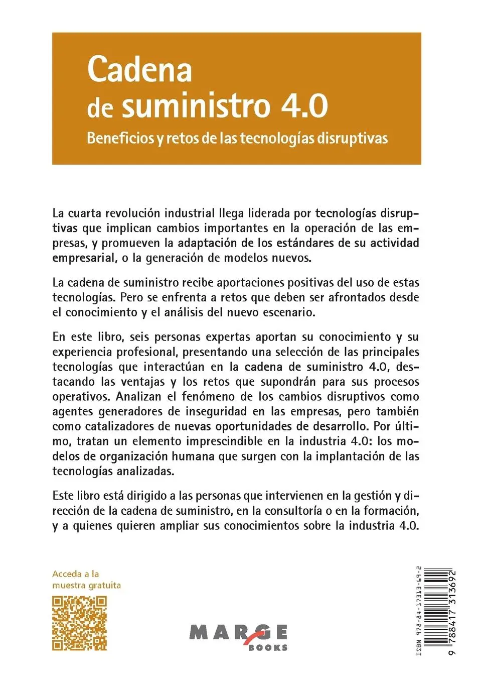 Rückseite: 9788417313692 | Cadena de suministro 4.0 | Alberto Tundidor Díaz (u. a.) | Taschenbuch