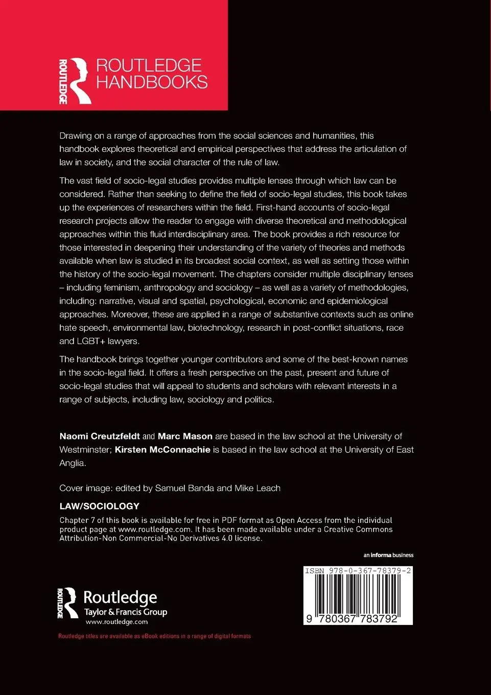 Rückseite: 9780367783792 | Routledge Handbook of Socio-Legal Theory and Methods | Taschenbuch