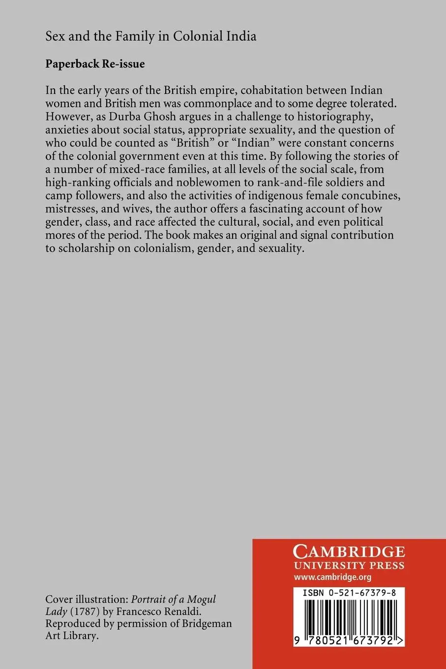 Rückseite: 9780521673792 | Sex and the Family in Colonial India | Eight Indian Lives | Ghosh