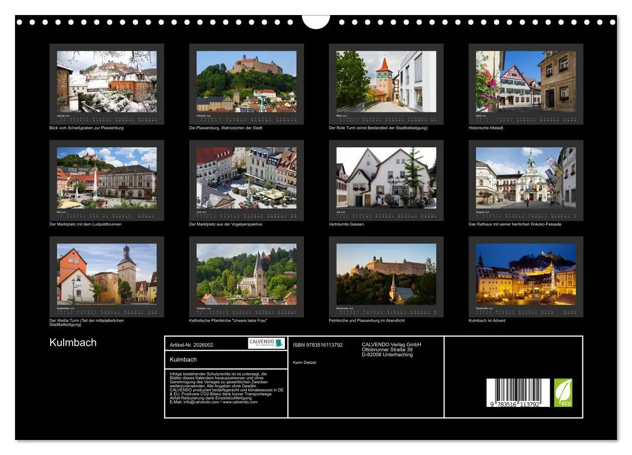 Bild: 9783516113792 | Kulmbach (Wandkalender 2026 DIN A3 quer), CALVENDO Monatskalender