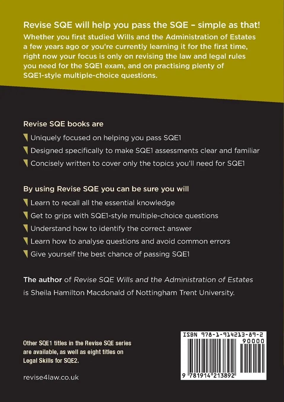 Rückseite: 9781914213892 | Revise SQE Wills and the Administration of Estates | Macdonald | Buch