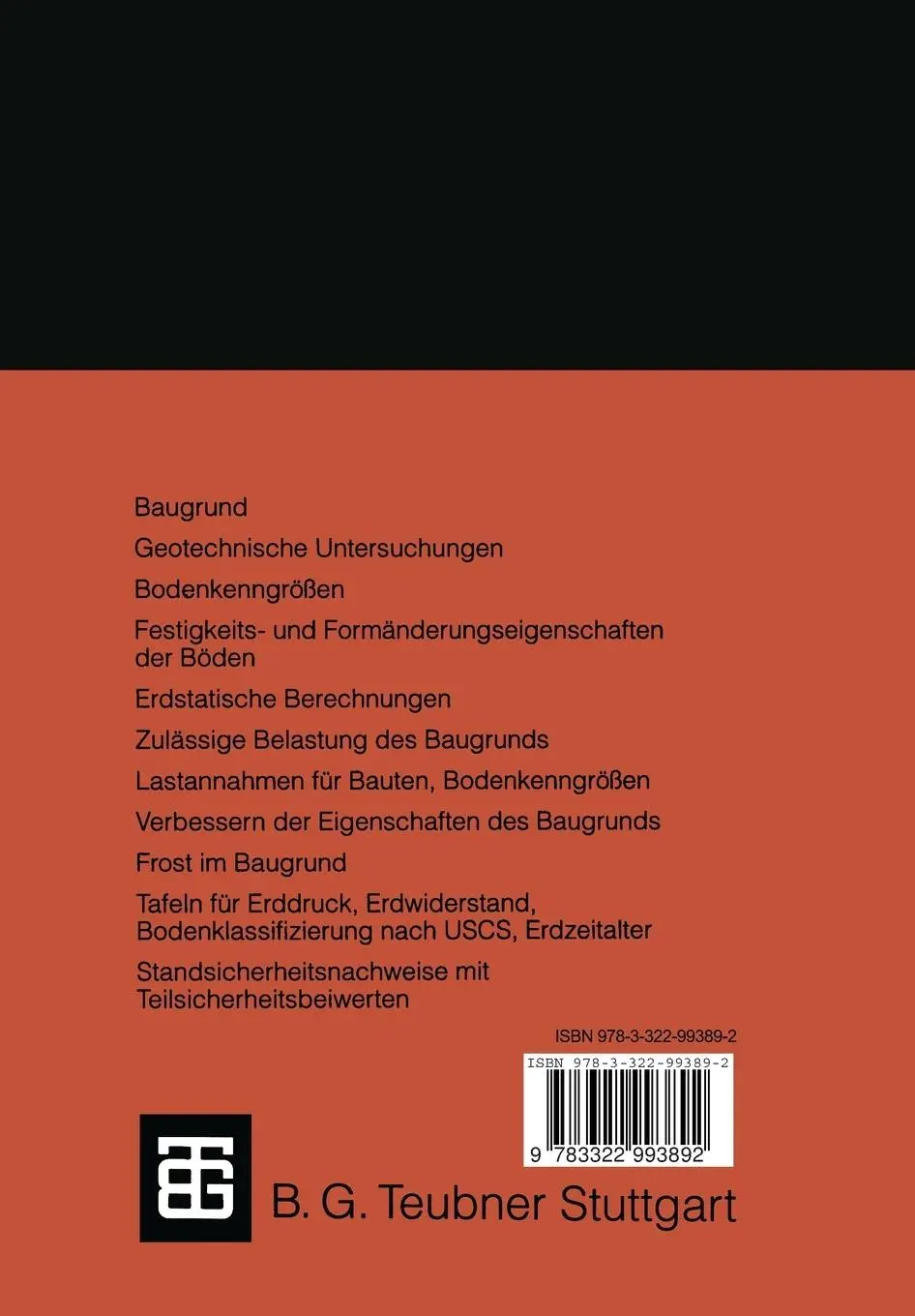 Rückseite: 9783322993892 | Grundbau | Teil 1 Bodenmechanik und erdstatische Berechnungen | Simmer