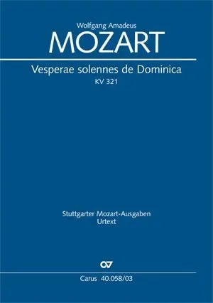 Cover: 9790007083892 | Vesperae solennes de Dominica (Klavierauszug) | KV 321, 1779 | Mozart