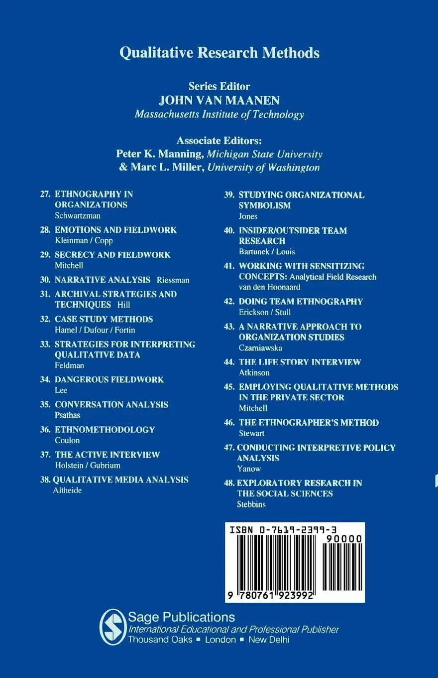 Rückseite: 9780761923992 | Exploratory Research in the Social Sciences | Robert A. Stebbins