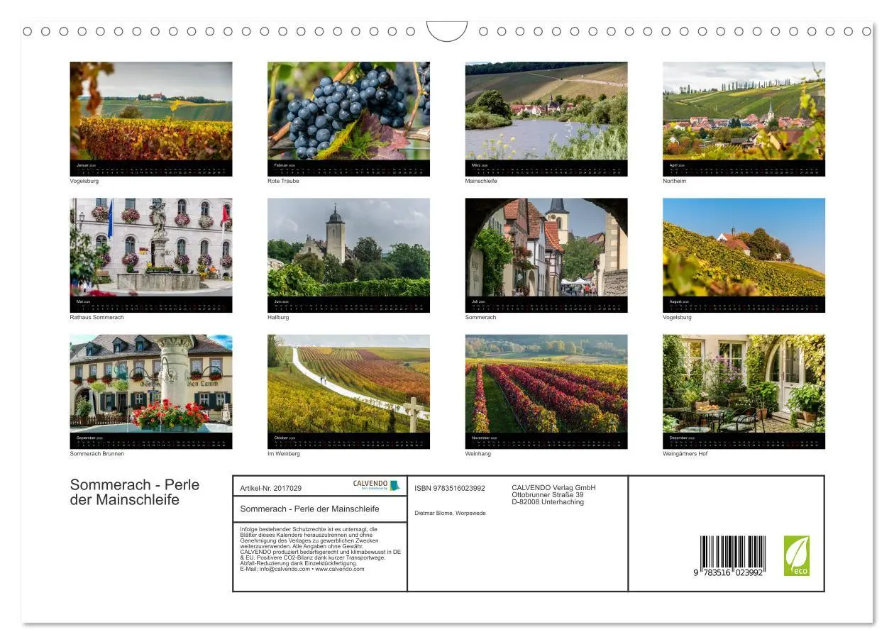 Bild: 9783516023992 | Sommerach - Perle der Mainschleife (Wandkalender 2026 DIN A3 quer),...