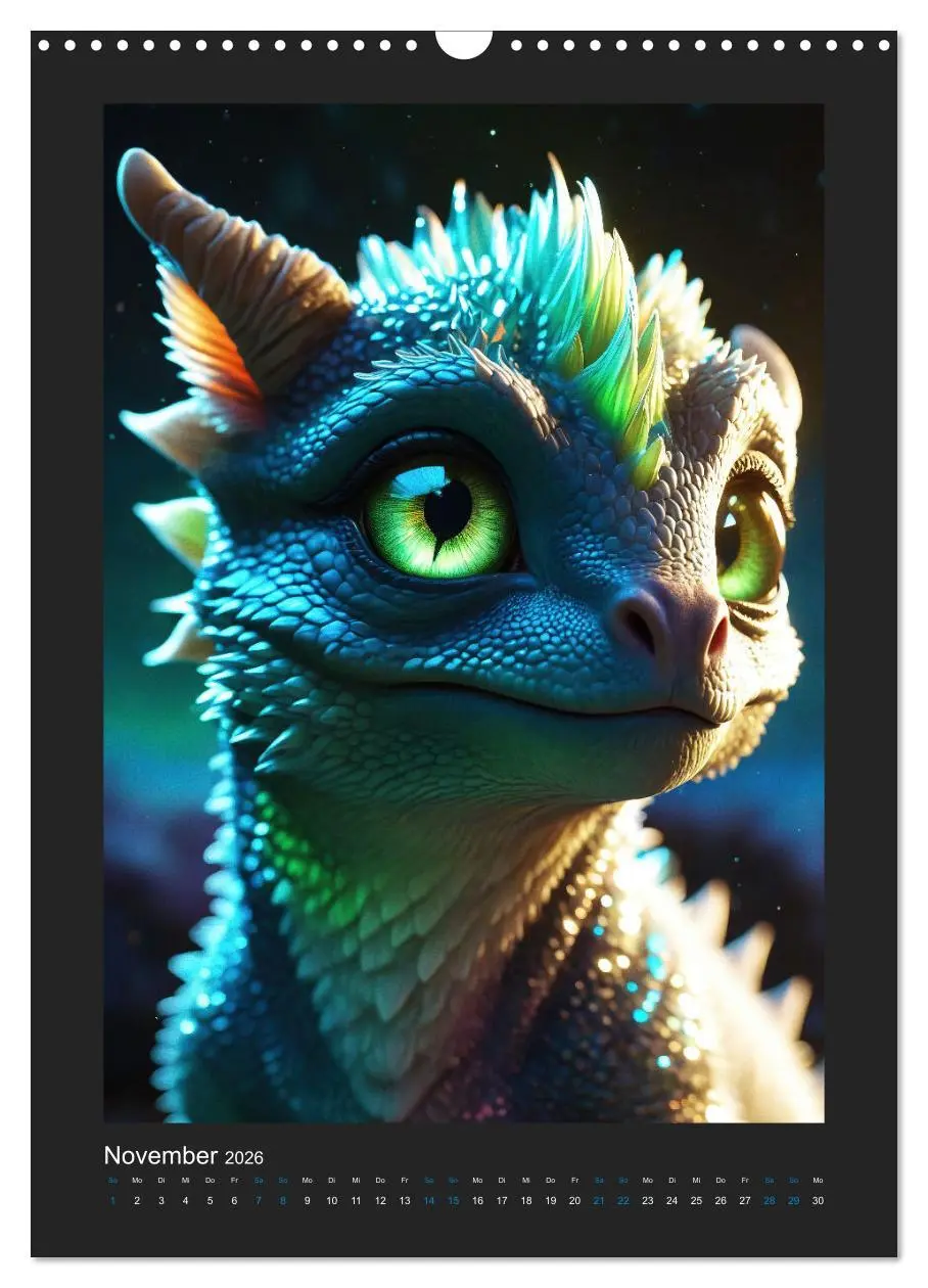 Bild: 9783516263992 | Verzauberte Drachen: Ein Jahr voll kleiner Wunder! (Wandkalender...