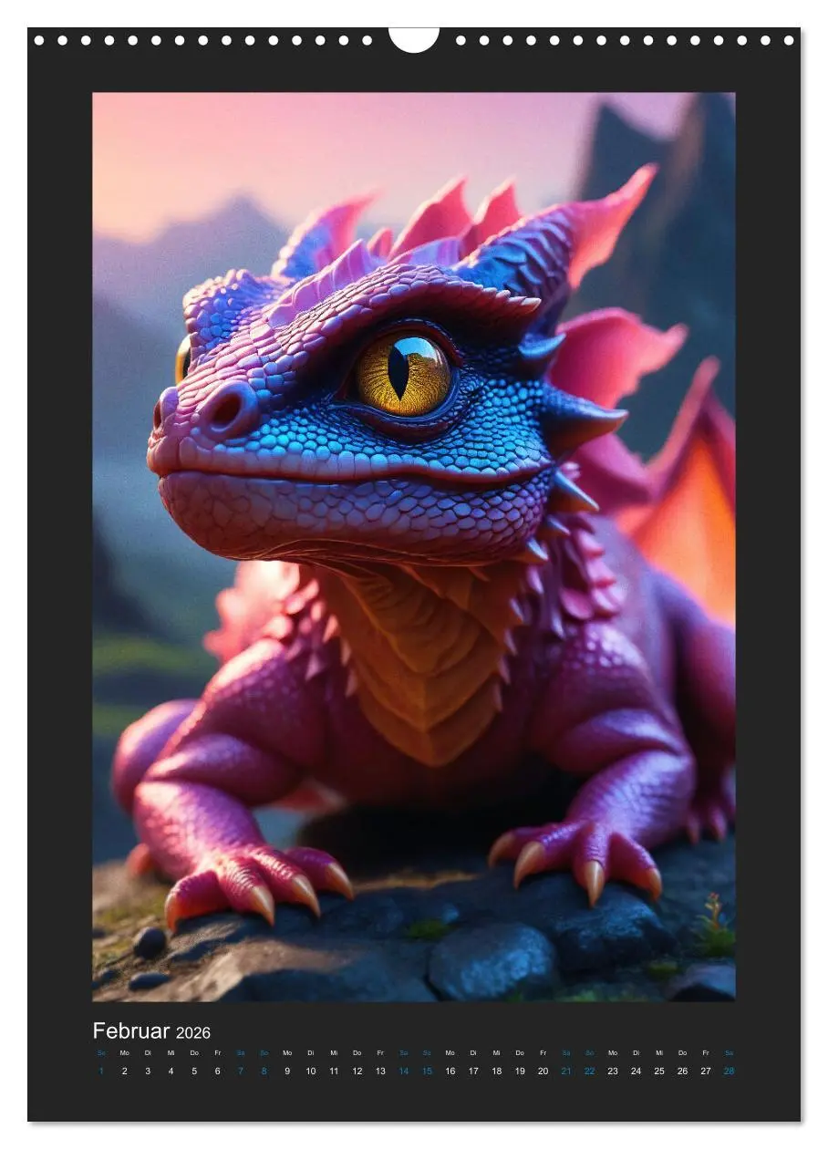 Bild: 9783516263992 | Verzauberte Drachen: Ein Jahr voll kleiner Wunder! (Wandkalender...