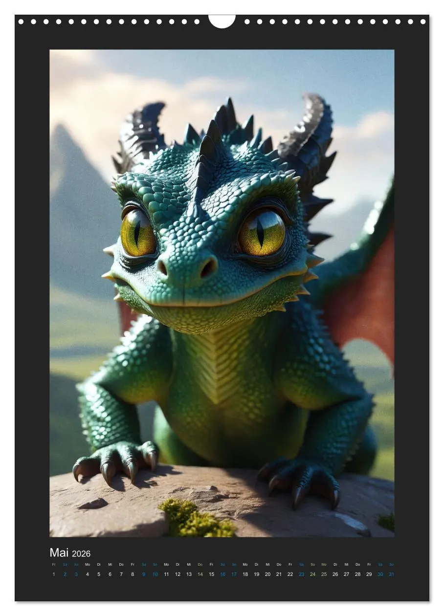 Bild: 9783516263992 | Verzauberte Drachen: Ein Jahr voll kleiner Wunder! (Wandkalender...