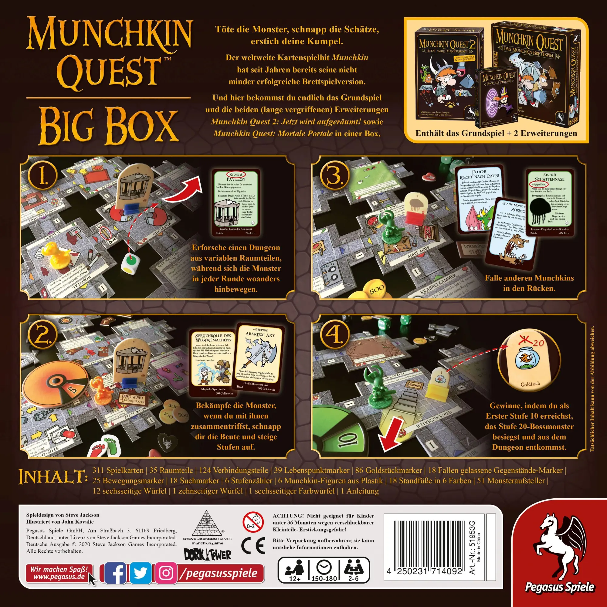 Bild: 4250231714092 | Munchkin Quest: Das Brettspiel, 2. Edition | Steve Jackson | Spiel