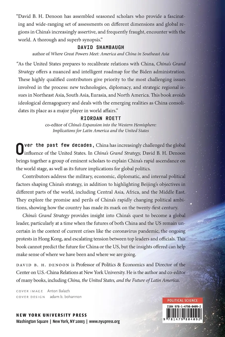 Rückseite: 9781479804092 | China's Grand Strategy | A Roadmap to Global Power? | Denoon | Buch
