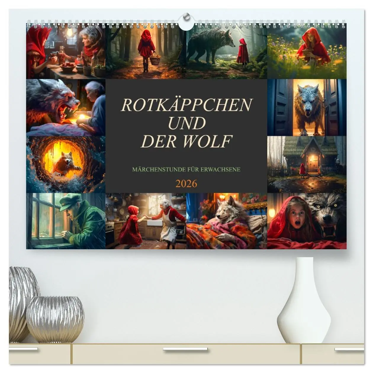 Cover: 9783457514092 | Rotkäppchen und der Wolf (hochwertiger Premium Wandkalender 2026...