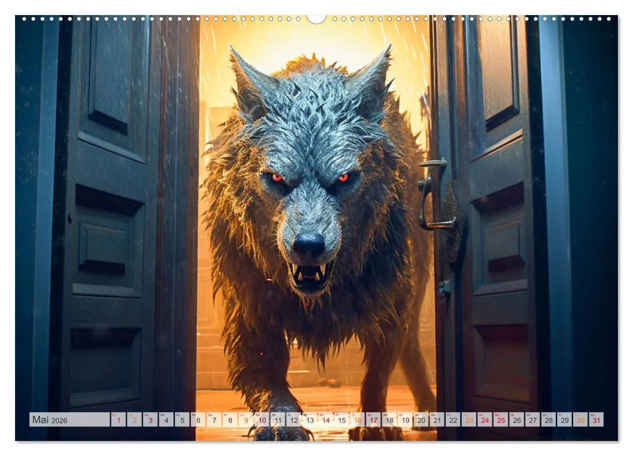 Bild: 9783457514092 | Rotkäppchen und der Wolf (hochwertiger Premium Wandkalender 2026...